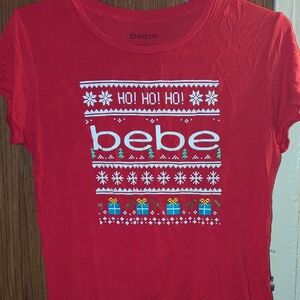 Bebe Red Festive Graphic Tee